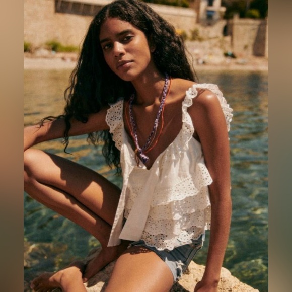 White Eyelet Lace Blouse size 14 or 16 new - Picture 2 of 10